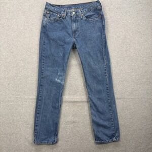 Levis 514 Jeans Men 32x32 Blue Denim Pants Straight American Distressed Grunge